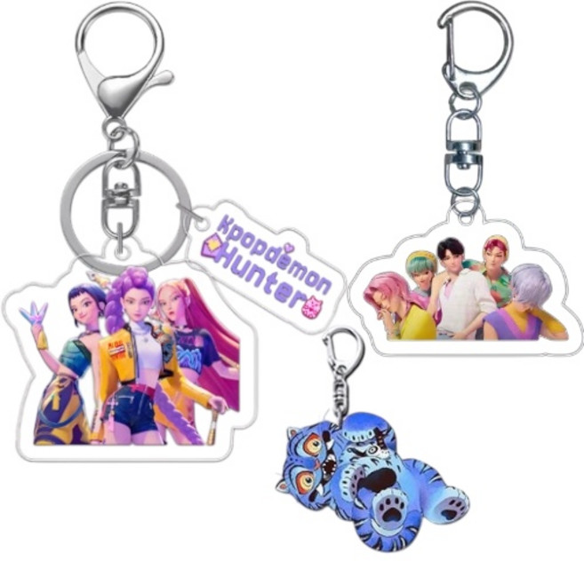 케이팝 데몬 헌터스 케데헌 굿즈 키링 3p 세트, 3개, 케데헌키링