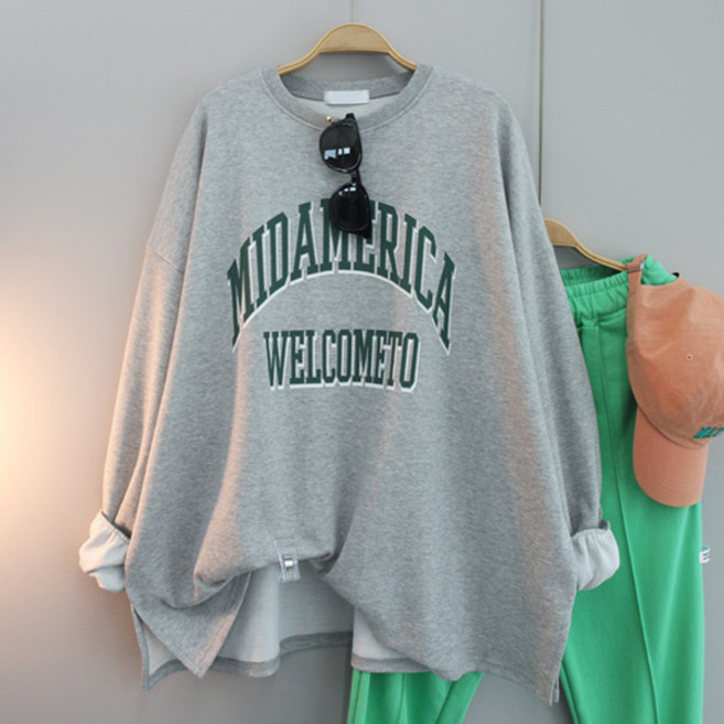 달콩 여성 빅사이즈 봄신상 긴팔티 박스티 리카레터링박스긴팔티