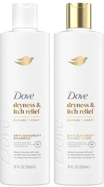 Dove 샴푸 및 컨디셔너 세트 - DermaCare 두피 건조 가려움 완화 피리티온 아연 컨디셔너 비듬 방지 부스스함 스무딩 헤어 케어 355ml12온스 2피스 139 - 쿠팡