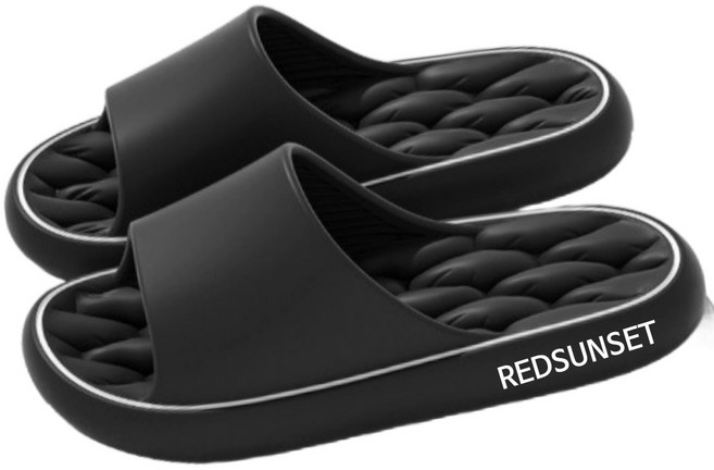 레드선셋 에바 푹신한 무소음 조리원 층간소음 실내화 거실화 슬리퍼, 1개, 에바쿠션 블랙