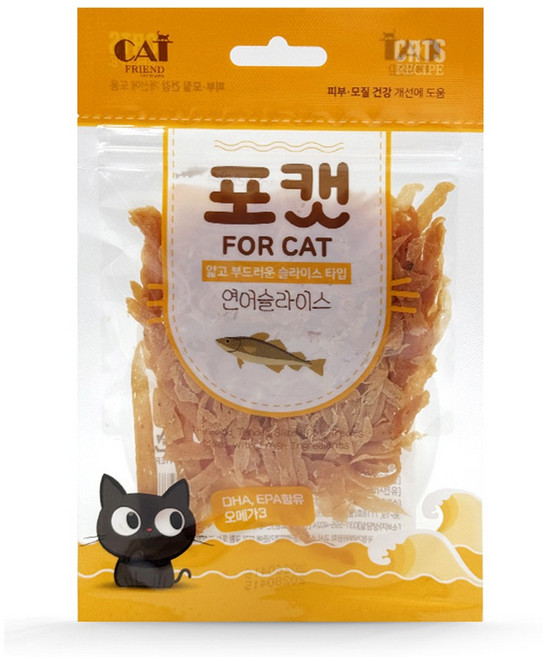 포캣 슬라이스 고양이 간식 노묘 부드러운 이빨없는 찢어먹는 포 무염 무밀가루 고단백 영양 키튼 아깽이 훈련용 칭찬용 노즈워크, 1개, 35g, 연어