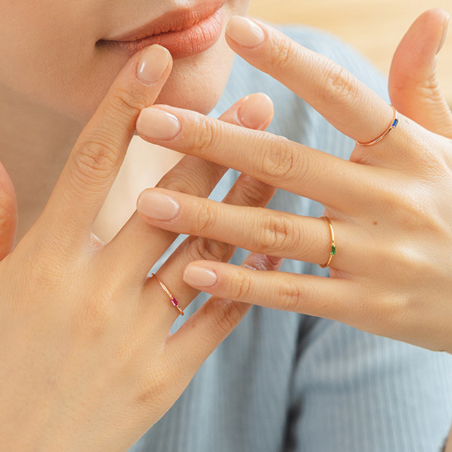 미스21 에디아 심플 큐빅 은 반지 링 (rg595)