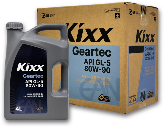 킥스 KIXX Geartec GL-5 80W-90 4L 기어오일, 4개, Geartec GL-5 80W90 4L
