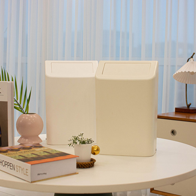 센스큐 에어 리치 6L 벽걸이형 휴지통, 크림