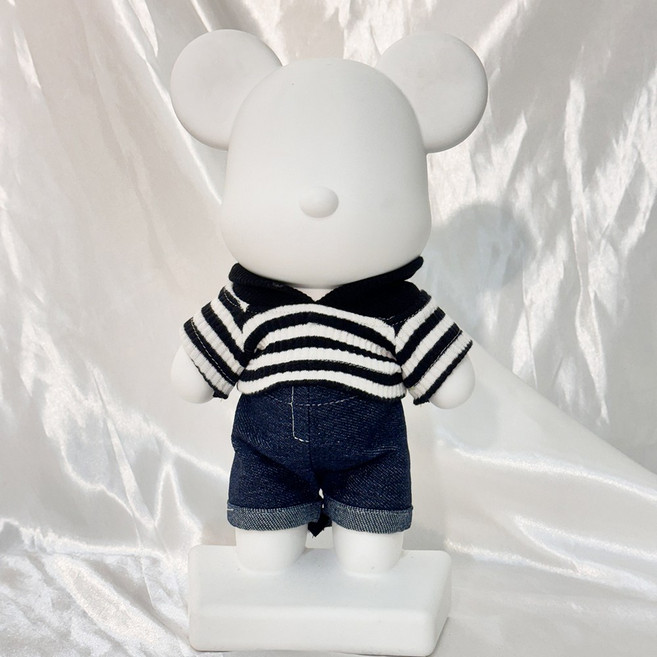 28cm 대형 석고방향제 토이베어, 데님 스트라이프 (남), 에어디향