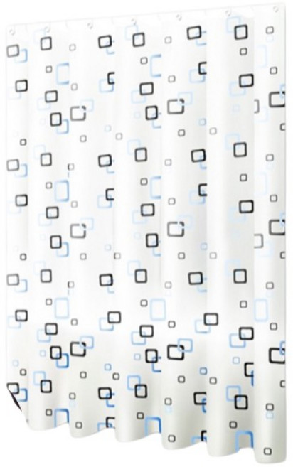 PEVA 防水浴簾 方格圖案 簡約設計 180x200cm, 1個, 小方格