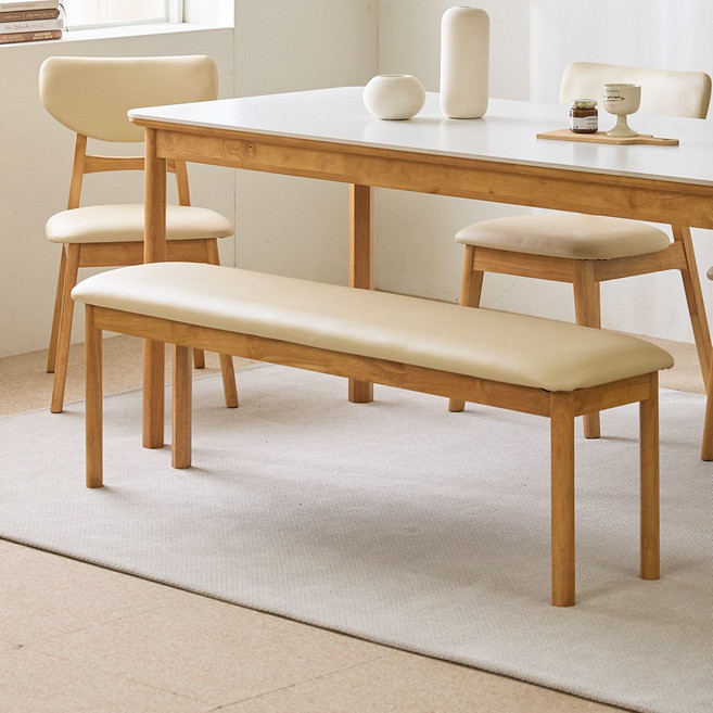 파로마 데니벨 3인용 원목 벤치의자 1400, 1개, 내추럴