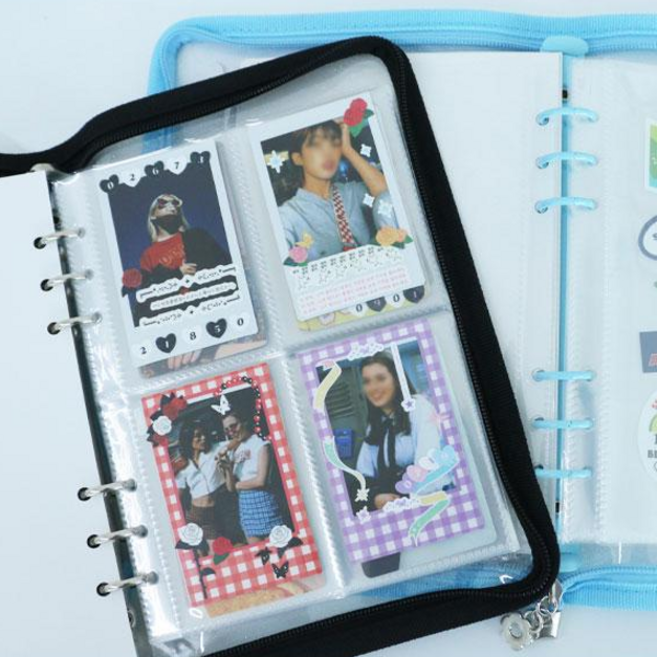 다이어리 속지 다용도 포카 리필 6공 투명 증명사진 탑로더 콜렉트 스티커 클리어 아이돌 카드 바인더 속지, 2칸10매