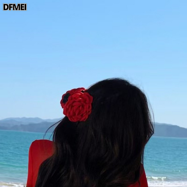 QRU mosricci純欲大紅色顯白性感比基尼四件套分體泳衣女長袖遮肉度假, XL