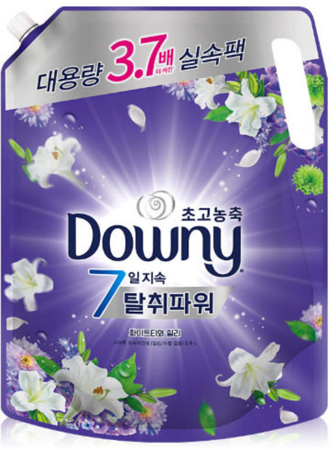 다우니 탈취파워 화이트티와 릴리 초고농축 섬유유연제 리필, 2.6L, 1개