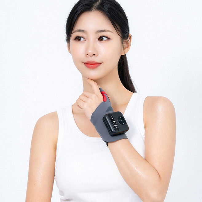 Tech Love EMS 엄지손목 온열 마사지기 찜질기 손목보호대 휴대용 안마기 저주파, 왼손, L