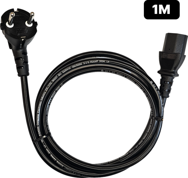 IEC C13 AC 파워코드 전원케이블 0.75 PC 컴퓨터 모니터 프린터 서버용, 1m, 1개