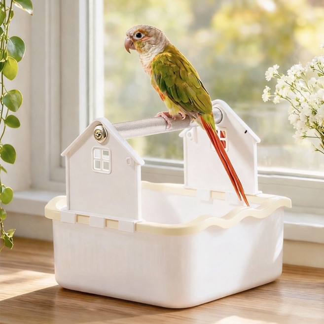 랜보어 앵무새 빌리지 발톱갈이 횃대 FREE, 화이트, 1개