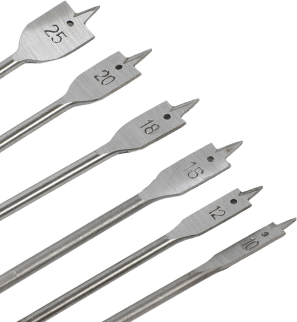 플랫 목공 드릴비트 6종 세트 10~25mm 스페이드비트, 1세트