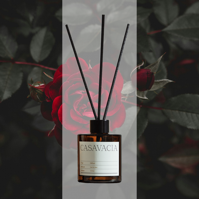 카사바시아 선물용 현관 디퓨저 방향제, 1개, 125ml, 느와 드 느와