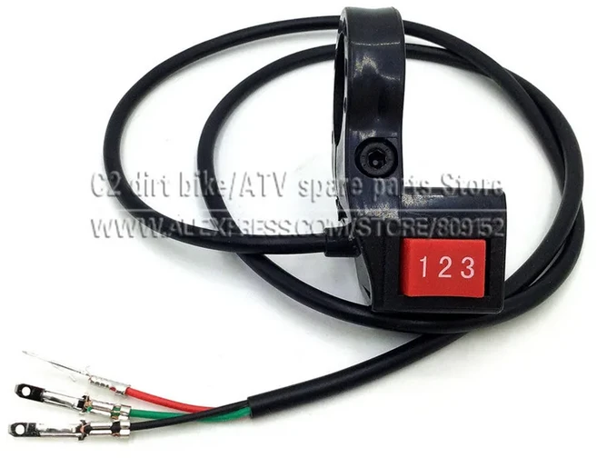 22mm 전기 3 단 모듈 스위치 시프트 전자 자전거 스쿠터 자전거 오토바이 키트 기어 스위치, [01] Black