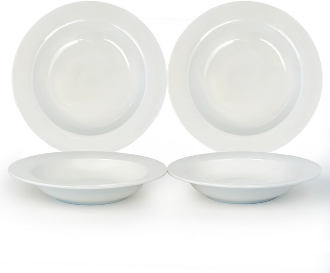 온담도자기 본차이나 파스타 접시 23cm, 4개, 화이트