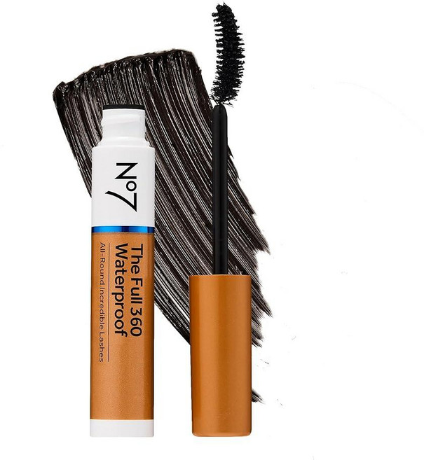 No7 The Full 360 방수 - 브라운/블랙 땀 방지 비 찢어짐 마스카라 최대 12시간 동안 볼륨 길이 컬 추가 7ml [호환], 블랙, 1