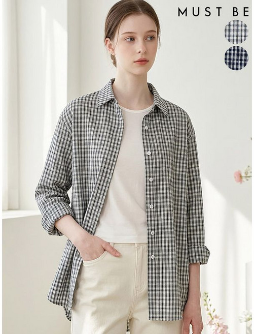 머스트비 여성 체크 남방 셔츠