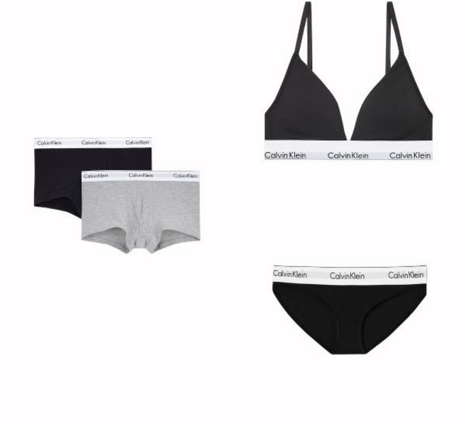 [매장정품] 캘빈클라인 CALVIN KLEIN Underwear (선물포장)CK 모던 코튼 트라이앵글브라렛 세트+남성 2PK 드로즈 커플 SET(QF/NB3985UJH)