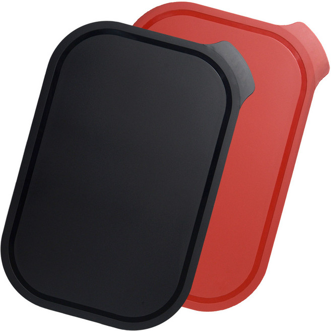 애슬라 칼집 안나는 4T 양면 항균 TPU 도마 2종세트, 블랙+크림슨레드, 1개