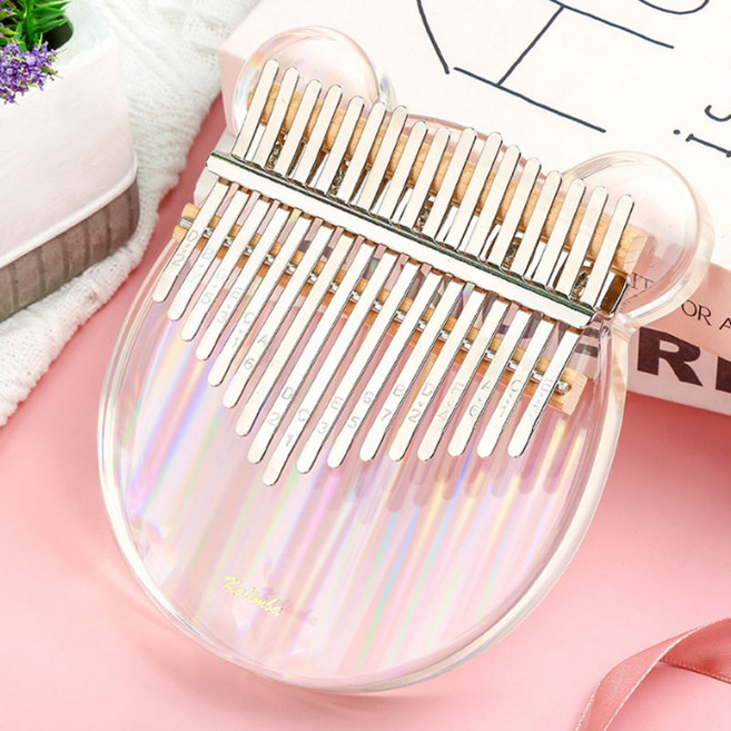 주닉스 투명 아크릴 레인보우 곰돌이 17음계 칼림바, 레인보우 칼림바, 1개