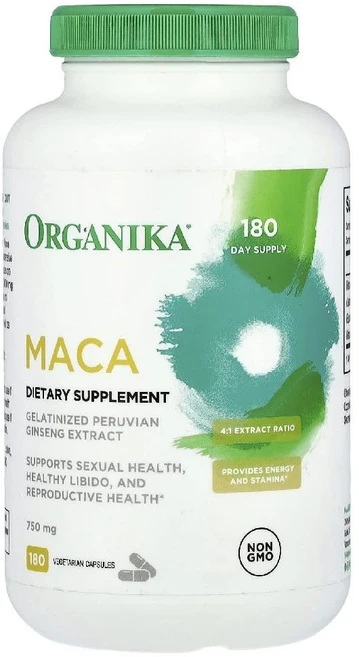 오가니카 젤라틴화 페루산 인삼 추출물 마카 750mg 베지 캡슐 180정 남성건강, 1개 - 쿠팡