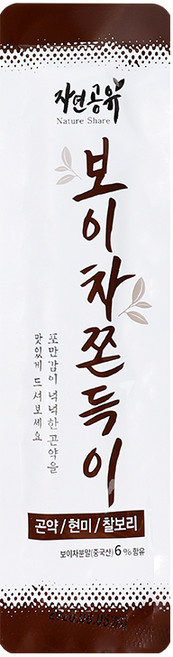 자연공유 보이차 쫀드기 2개입 1봉지 쫀득이, 35g, 1개