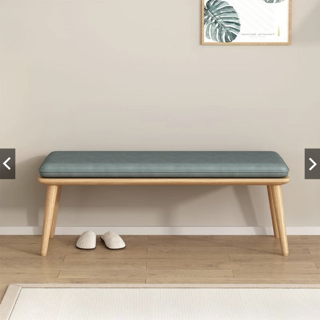 實木長凳 - 客廳臥室多功能椅凳 - 北歐風格長椅, 灰色, 1件