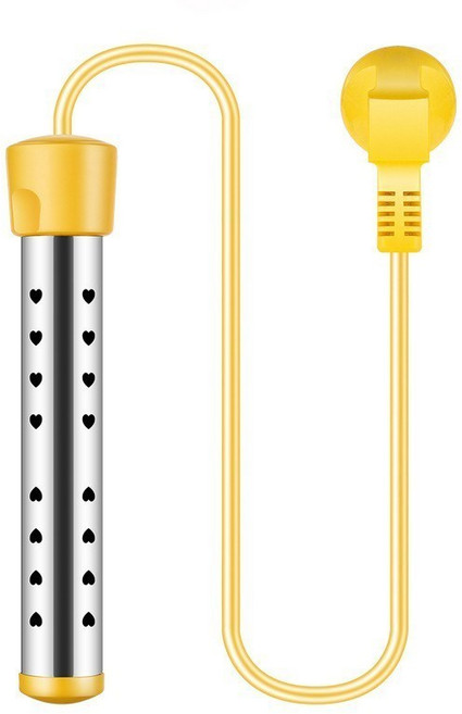 전기온수히터 물데우기 전기 온수기 히터봉 2500W 자동 전원 차단, 한국형 코드, 옐로우, 옐로우(한국형 코드)