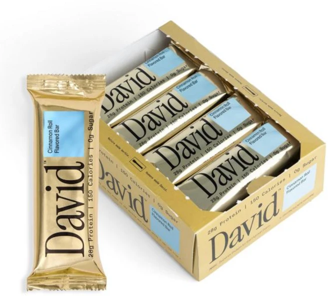David 쿠키 과자 데이비드 고단백 무설탕 바 설탕 무첨가 단백질 저탄수화물 글루텐 프리 28g 150칼로리 이동 간식 초콜릿 칩 도우 맛 12개입, 62g, 1, 시나몬 롤 - 쿠팡