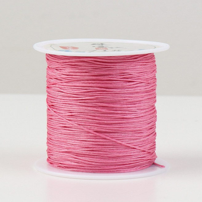나일론 끈 0.4mm 1롤 매듭 실 팔찌 재료, D2732. 핑크