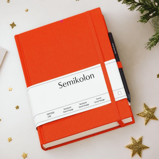 독일 세미콜론 A5 포켓 304페이지 북마크 여행 다이어리 수첩 노트, 1개, 스카이