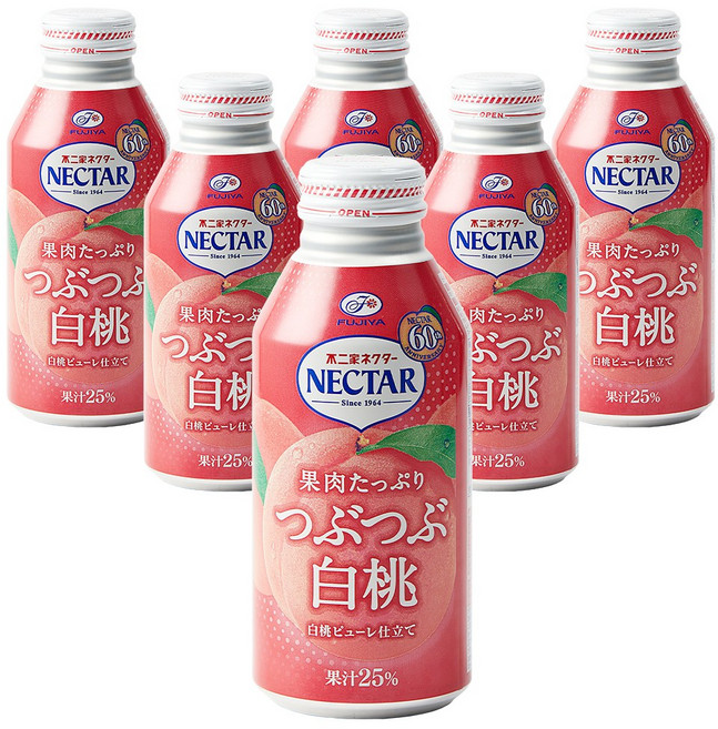 후지야 넥타 복숭아 주스, 6개, 380ml