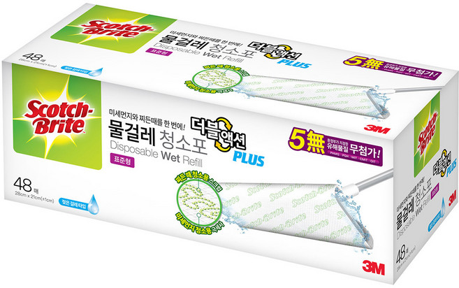 (코스트코) 3M 스카치브라이트 일회용 물걸레 청소포 48매, 48개