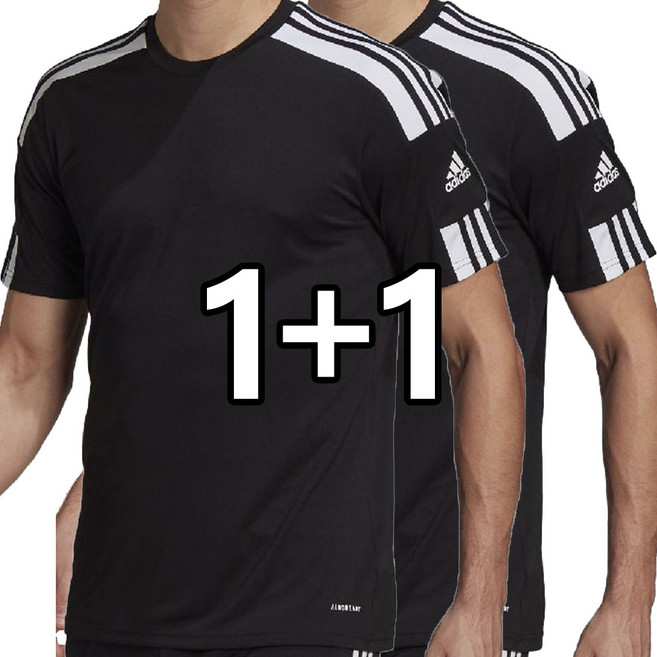 [1+1] 아디다스 반팔티 기능성 반팔 티셔츠 SQ21 블랙 남여공용 운동복 + SHP 마스크