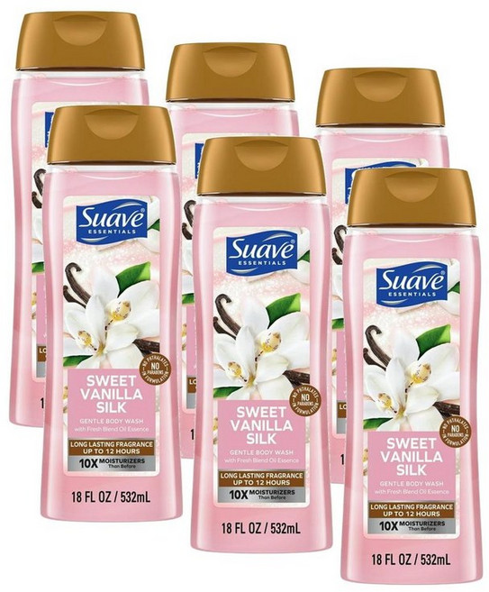 수아브 에센셜 젠틀 바디워시 스위트 바닐라 Suave Essentials Gentle Body Wash Sweet Vanilla, 6개, 532ml