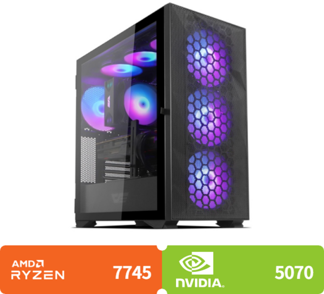 (컴퓨존) 게이밍 PC 아이웍스 (라이젠7 7745 /RTX 5070/16GB/1TB/OS 미탑재), 7-7150, Free DOS, 1TB, 16GB, 블랙