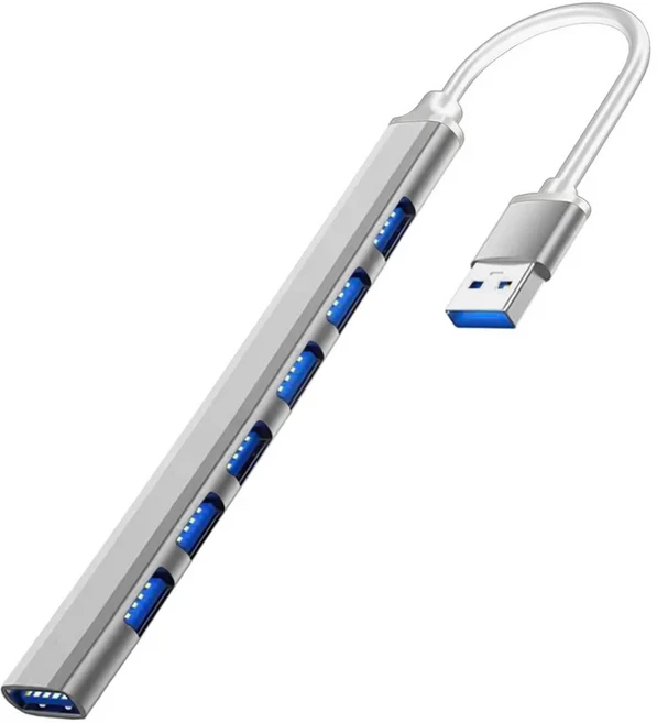 7포트 USB 허브 C 3.0 7-in-1 유형 멀티 분배기 OTG 어댑터 Macbook Pro Air 노트북 용, 03 7 Ports USB Slivery