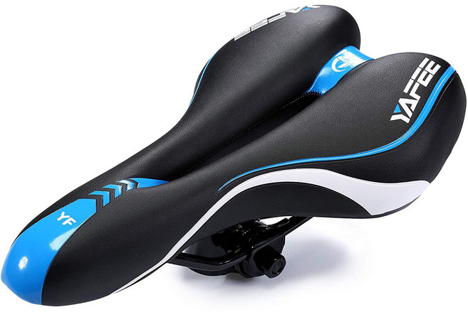 화이트리버 소프트 경량 자전거 안장 전립선보호 로드 MTB, 블루, 1개