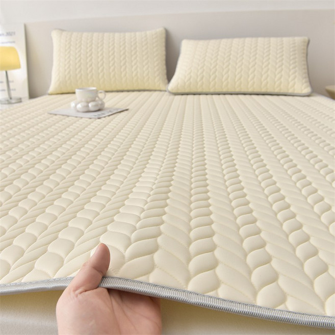 해피유통 다기능 항균 천연 라텍스 매트 패드 방수 가능 여름 시원한 시트 LWJ, 90*200cm 투피스 세트, 화이트