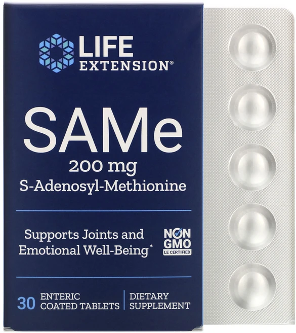 라이프익스텐션 SAMe 200mg S-아데노실-메티오닌 엔테릭 코티드 타블렛, 30정, 1개 - 쿠팡