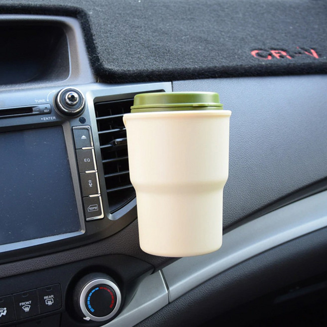 카이로스 컨퍼니 차량용 컵홀더 걸이형 송풍구 틈새 차량문 자동차, 블랙CM002988, 1개