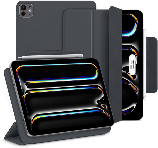 뷰씨 폴리오 커버형 케이스, 차콜그레이, 1개