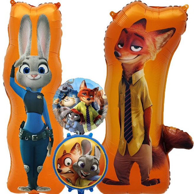 루미팝 주토피아 풍선 은박 호일, 1세트, 혼합4종