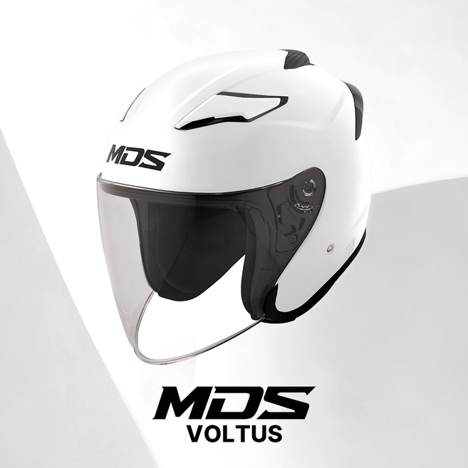 MDS VOLTUS 볼투스 오픈페이스 헬멧 솔리드 유광 화이트, 2XL