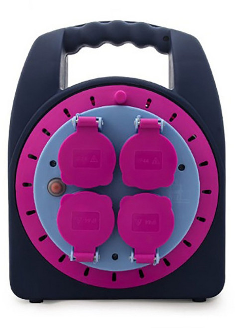 세이즈 X2M IP-1.5SQ 방우방진형 케이블릴 4구 HJR-9P, 10m, 핫핑크, 1개