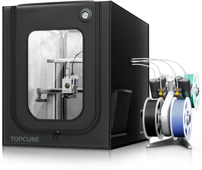 YOOPAI 3D 프린터 인클로저 Bambu lab A1/A1 미니 하우스 커버 LED 조명 일정한 온도 내화성 대형, 01 CHINA, 07 Black A1