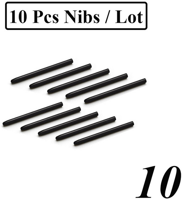 Wacom Bamboo CTE Intuos Draw Art 3D 3/4/Pro Cintiq 펜 + 이동 링용 표준 검정색 펜촉, 1개, 없음