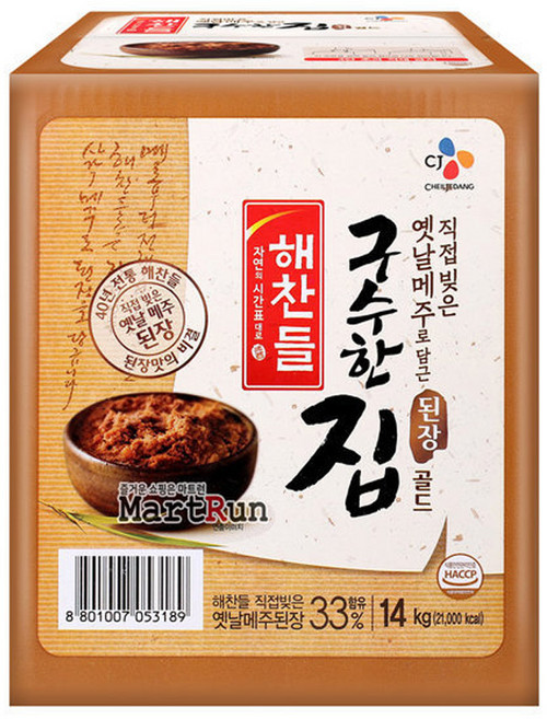 CJ제일제당 해찬들 구수한집된장 골드, 14kg, 1개